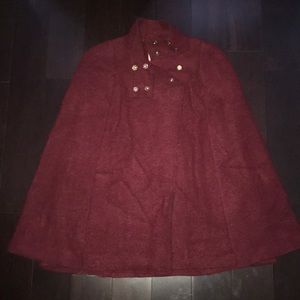 Zara wool cape with gold button details